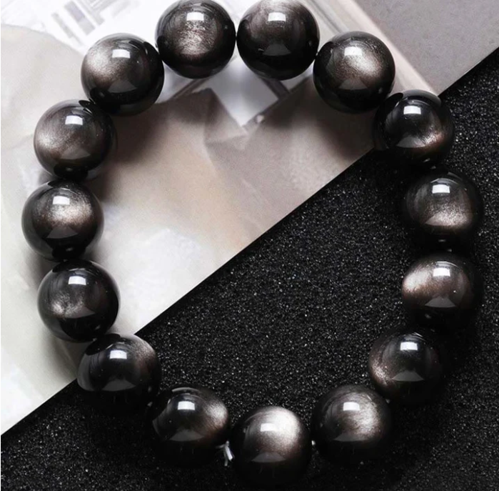 Silver Sheen Obsidian Calm & Protection Bracelet (Fire Horse Edition)