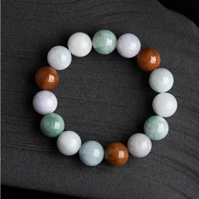 Multi-Color Jade “Fortune, Prosperity, Longevity & Joy” Protective Bracelet