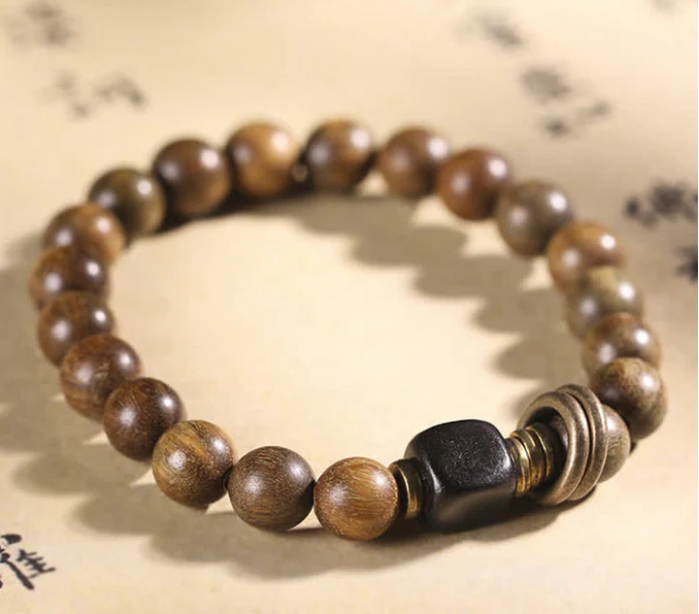 Green Sandalwood & Obsidian Balance Bracelet